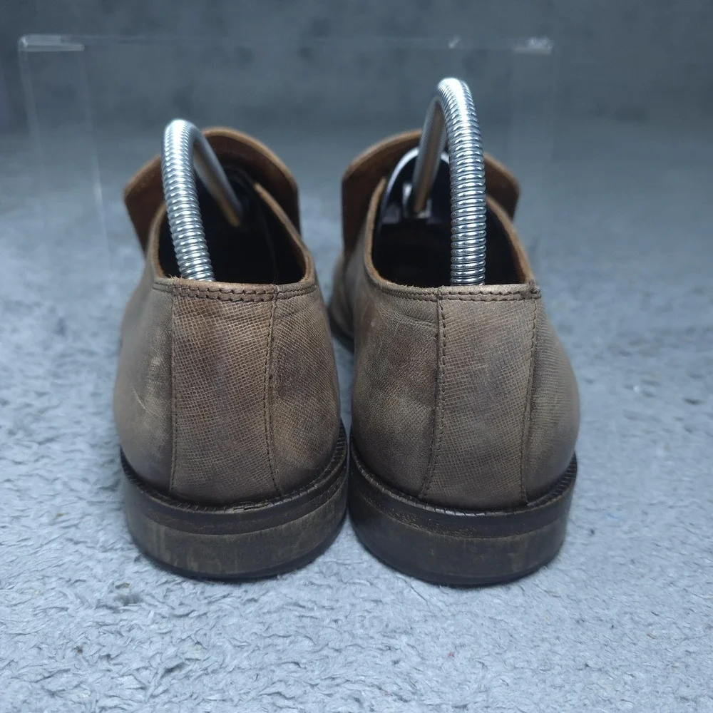 Massimo Matteo Leather Shoes Mens Size 10 Brown Italy Oxford Dress Square Toe